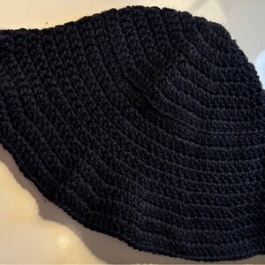 Black Crochet Knit Hat